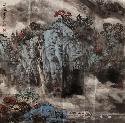 师恩钊 作品68x68cm附合影 (3）