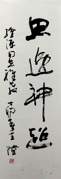 王澄 书法立轴《思逸神超》34x98cm